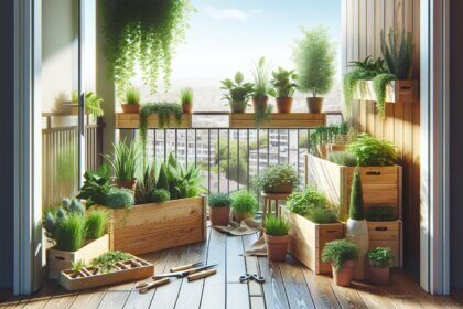 Drewniane donice balkonowe DIY – stwórz zielony raj na swoim balkonie!